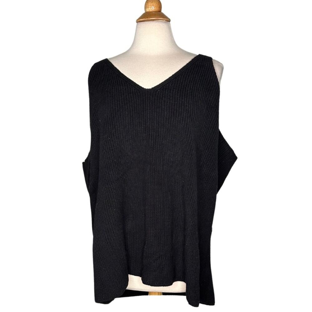 The Drop Black Knit Plus Size V Neck Tank Top Basic Capsule Wardrobe Sexy H28